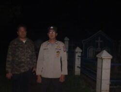Patroli Kapolsek Bangun di Perkuburan Cina Nagori Bangun Cegah Peredaran Narkotika