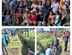 Kapolsek dan Forkompimca Dolok Silau Laksanakan Giat Gotong Royong Untuk Bersihkan Fasilitas Umum