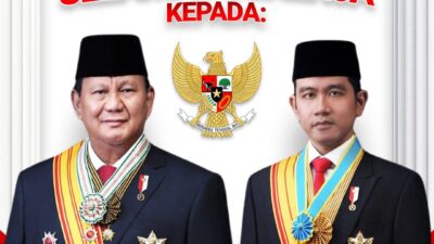 Presiden Prabowo Dilantik Usia 73 Tahun, Wapres Gibran 37 Tahun, Begini Pidatonya.